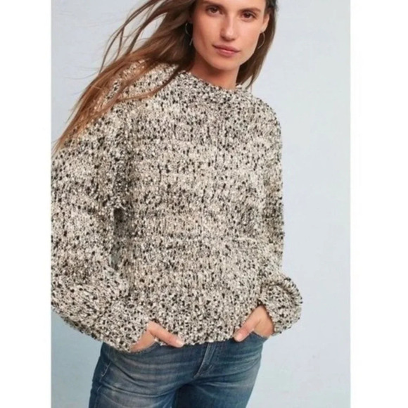 Antropologie Moon River Moorland Speckled Balloon Sleeve Boxy Sweater - Picture 1 of 9